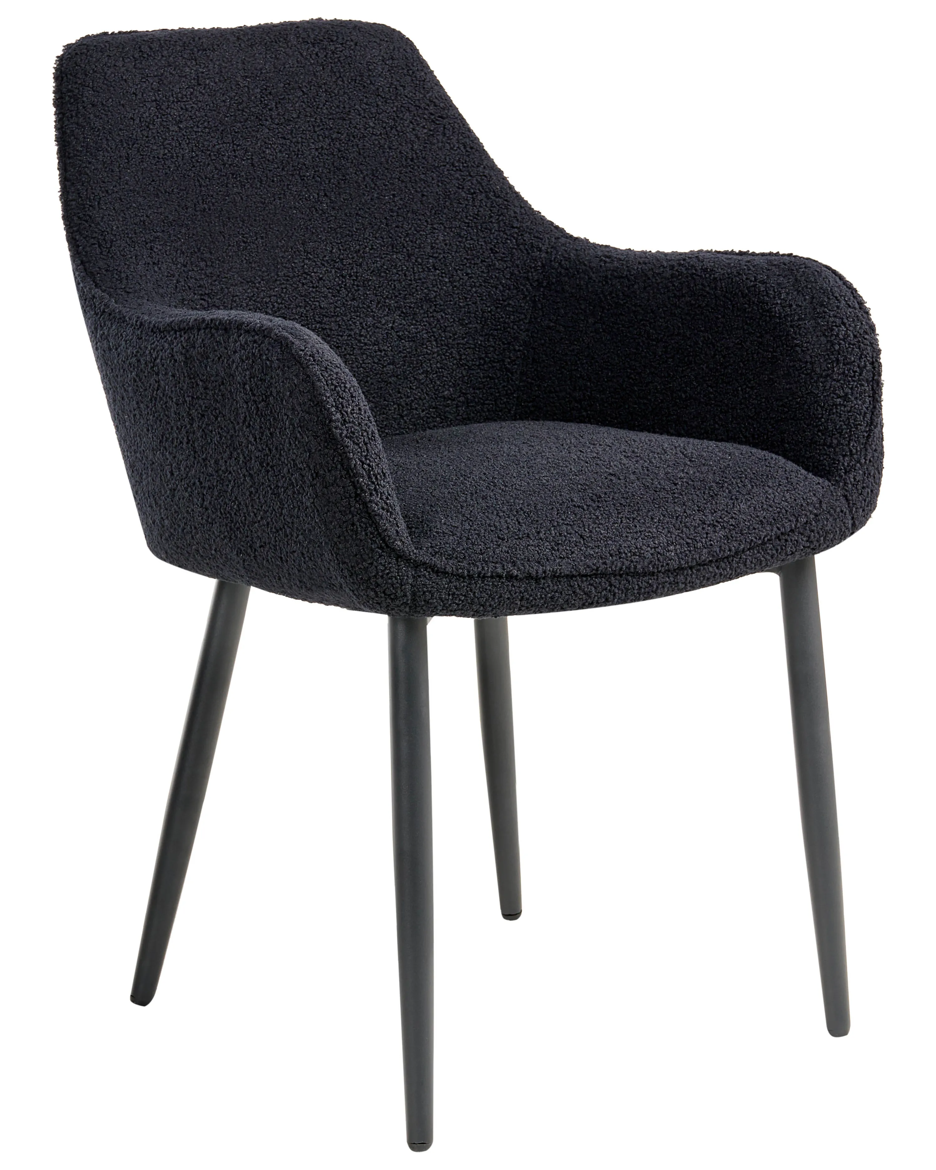 Set van 2 eetkamerstoelen ALDEN Bouclé Zwart