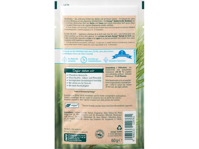 Kneipp Badesalz Waldbad 60 g Natürlicher Badazusatz mit ätherischen Ölen