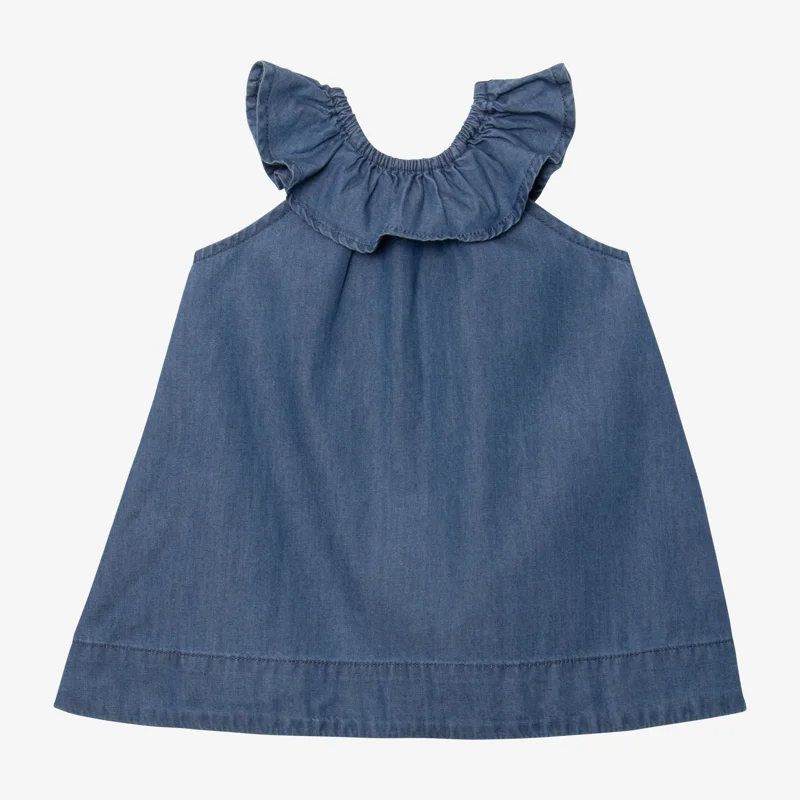 Robe bébé fille jean volant bleuee Catimini Bleu