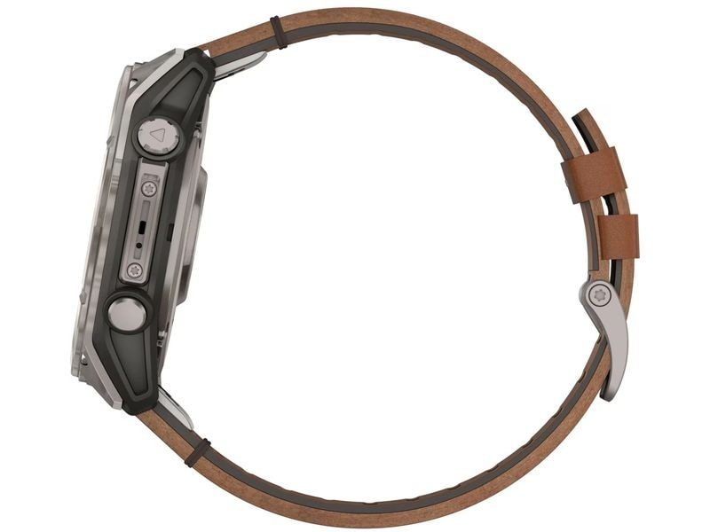 GARMIN Sportuhr Fenix 8 AMOLED Sapphire, 51 mm Braun GPS-Sportuhr