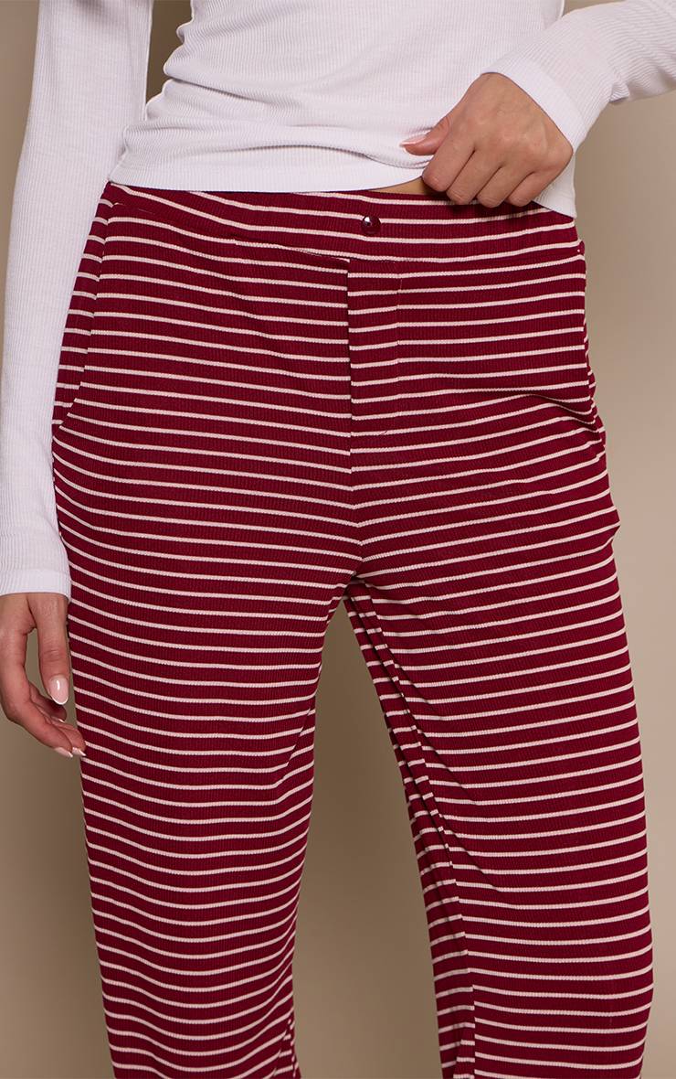 Rouge Bordeaux Pantalon Large Boyfriend Chocolat