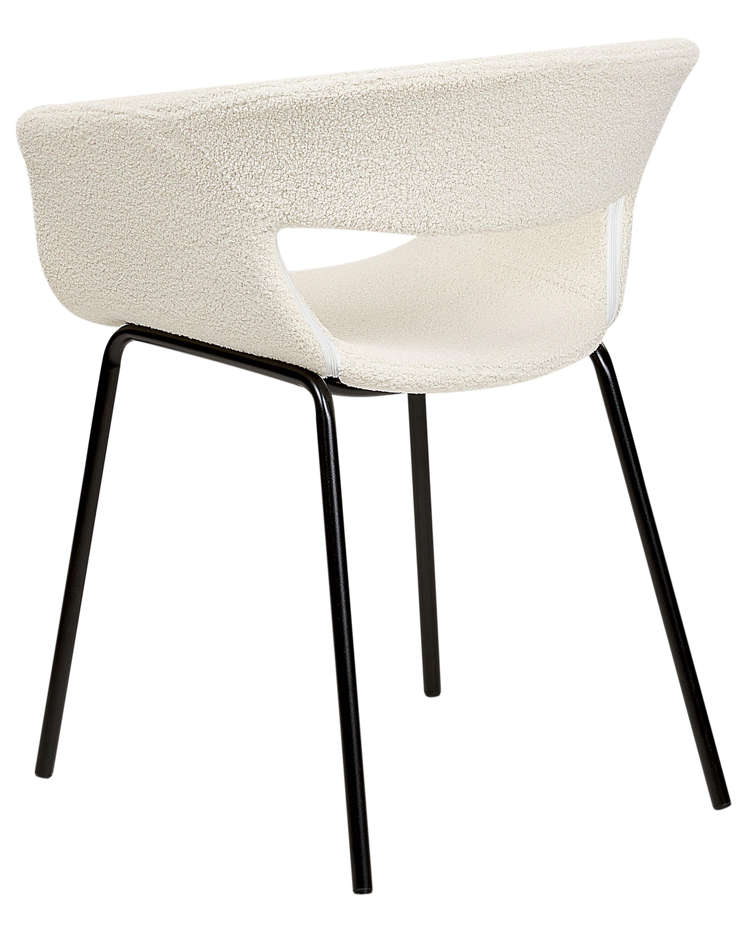 Set van 2 eetkamerstoelen ELMA Bouclé Gebroken wit