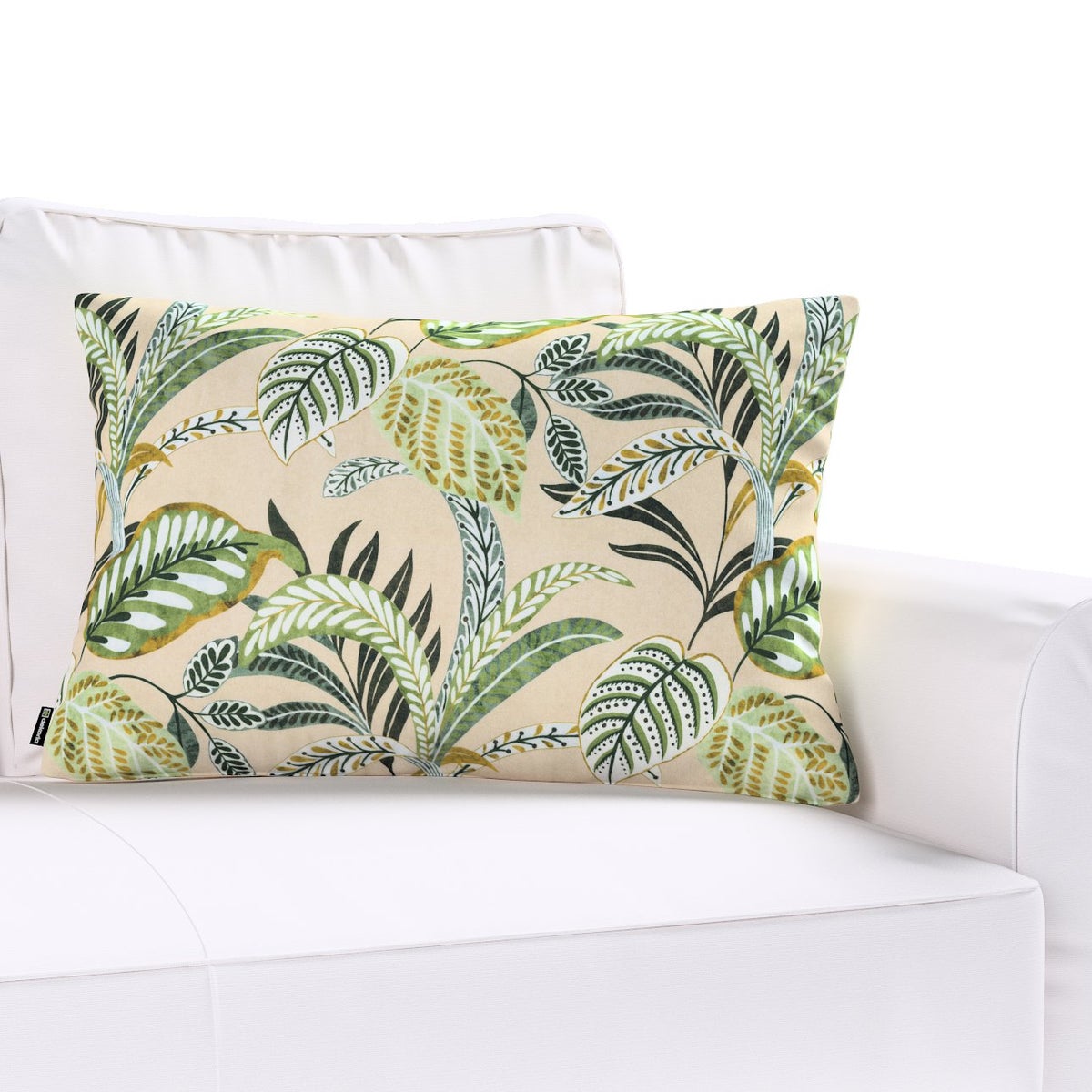 Kussenhoes Tropical Island, groen en beige, 60x40cm