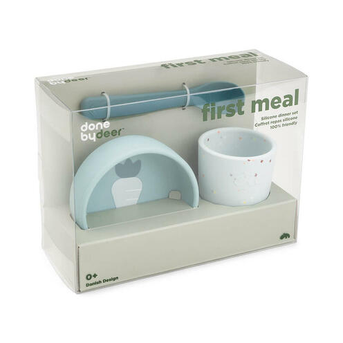 Coffret Premier Repas en Silicone Bleu - DONE BY DEER