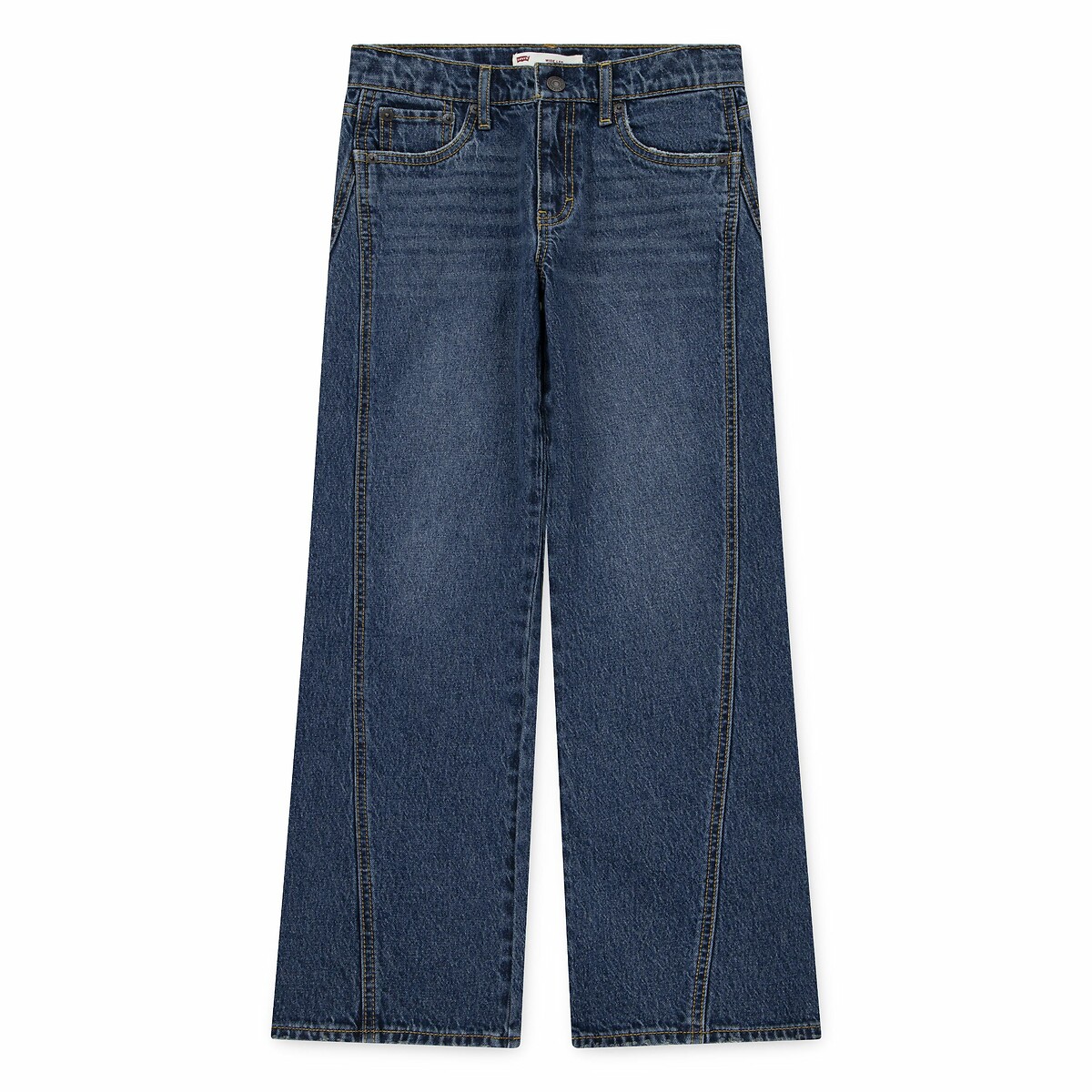 LEVI'S KIDS<br>Calça jeans de perna larga com costura frontal central