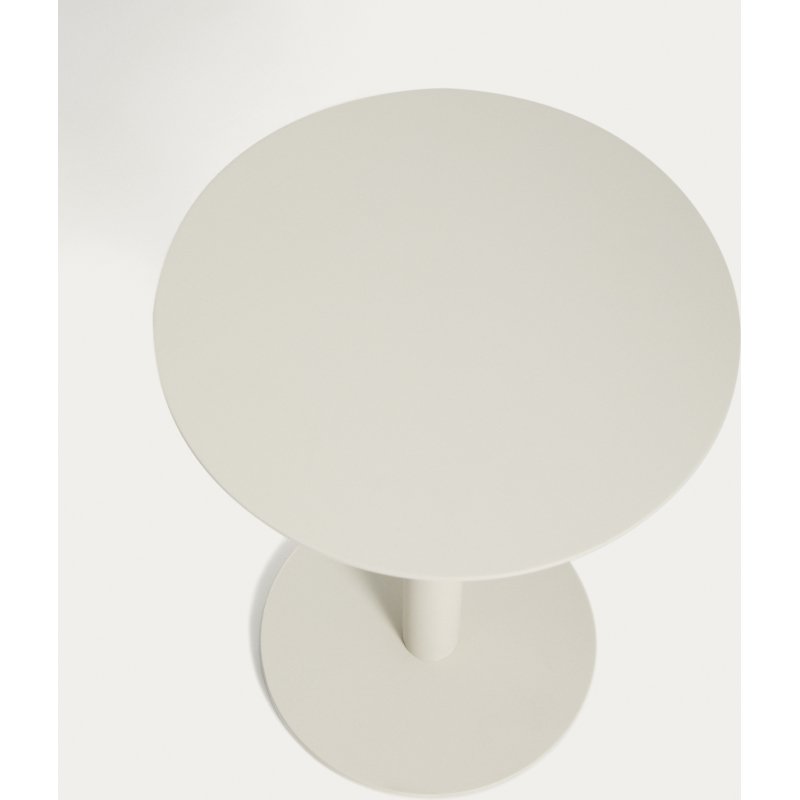 Table auxiliaire Asinara en aluminium écru Ø 40 cm