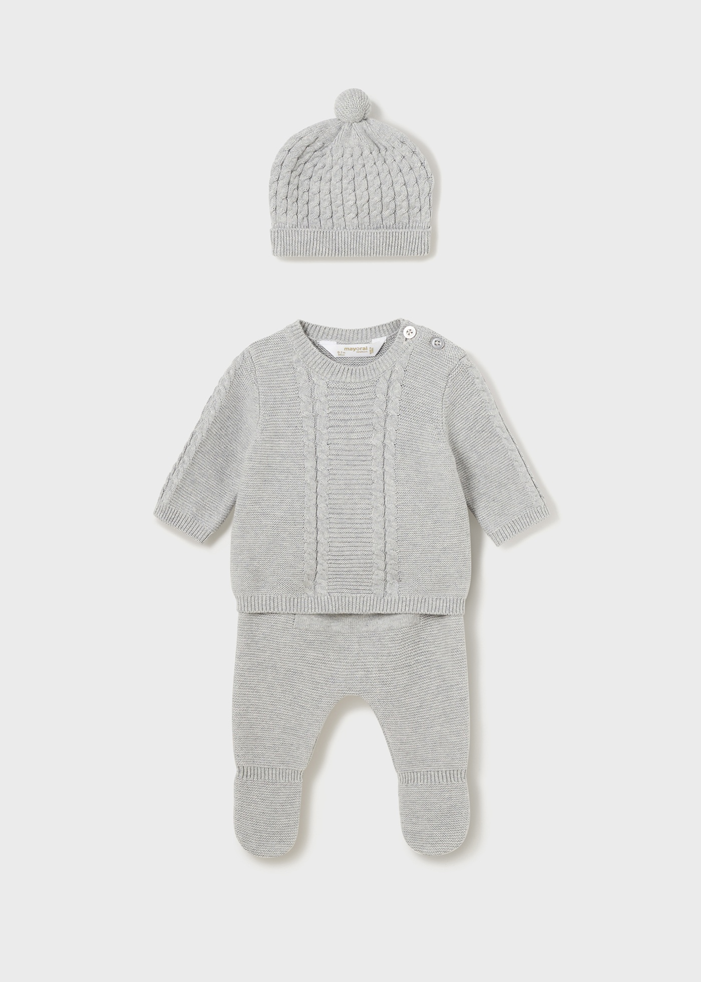 Conjunto de malha de algodão Better Cotton de 3 peças para recém-nascido