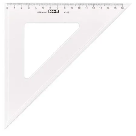 Möbius & Ruppert Zeichendreieck 45 Grad 12 cm transparent