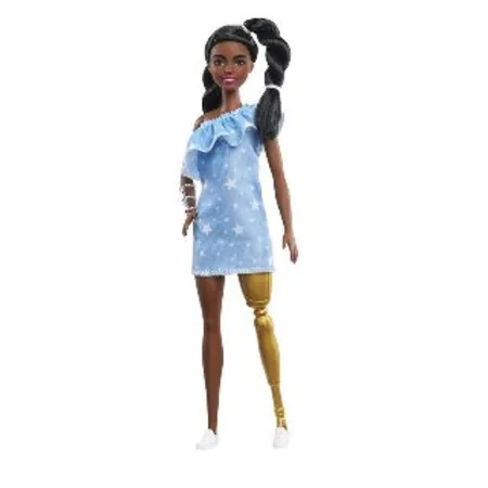 Barbie Fashionistas Puppe mit Beinprothese, schwarzhaarig