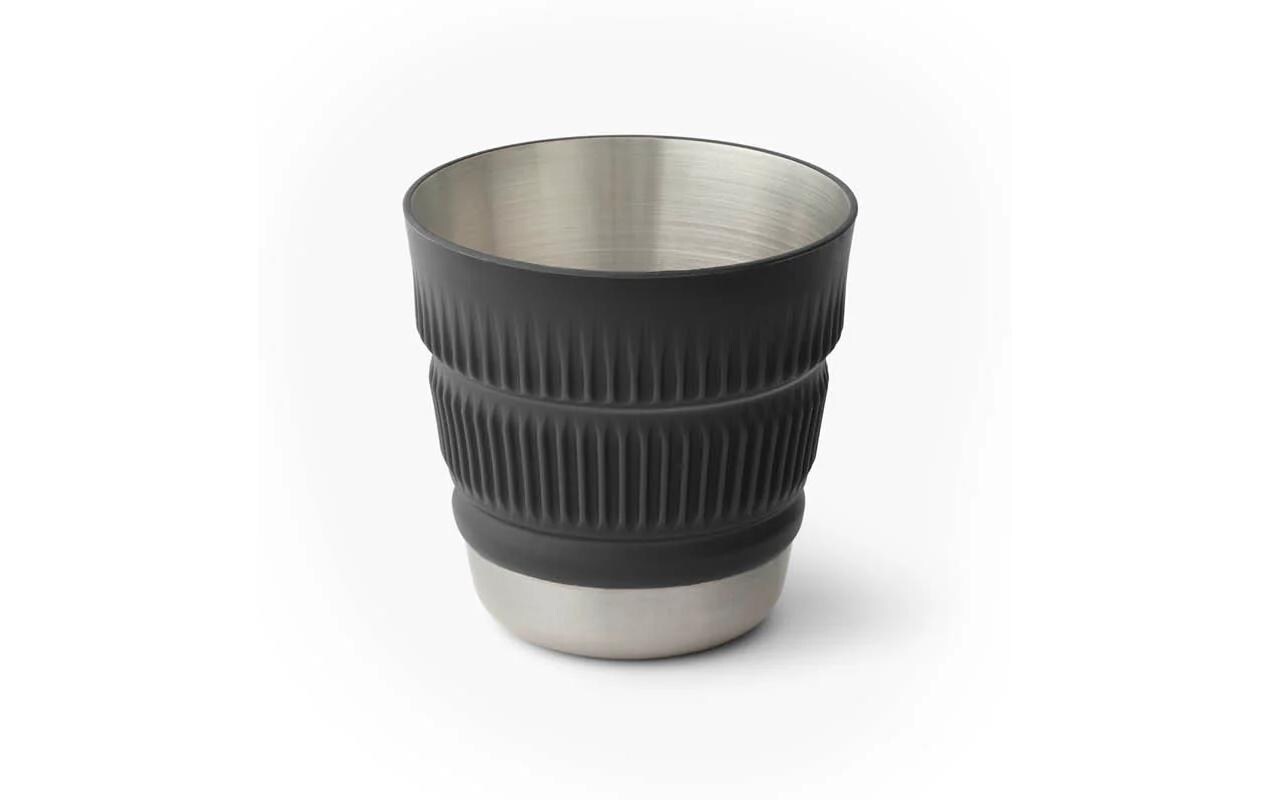 Detour Stainless Steel Collapsible Mug SchwarzFaltbarer Campingbecher aus Edelstahl