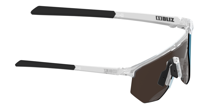 Bliz Hero Cykelbriller Transparent Hvid med Blå Linse