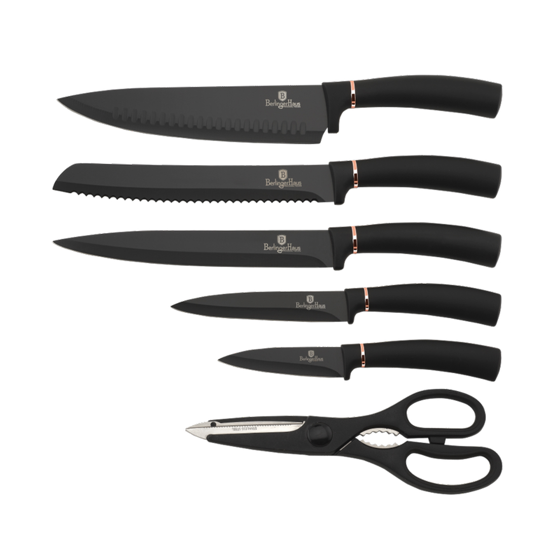 Berlinger Haus 7-teiliges Messer-Set Black Rose Collection