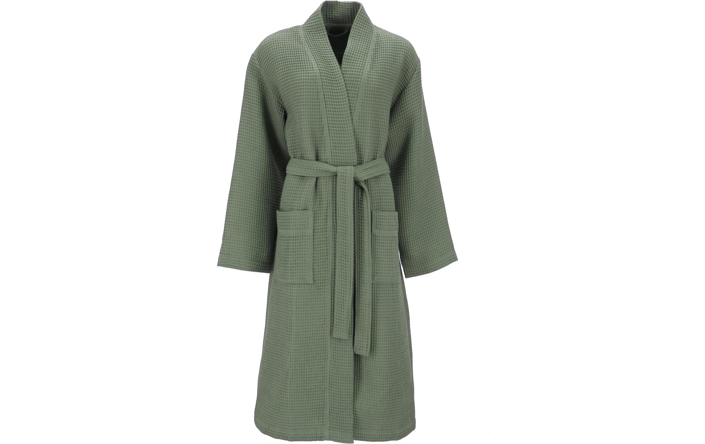Bademantel My Moments Siam Detox Green<br>Eleganter Unisex-Kimonomantel aus Waffelpiqué und Baumwolle