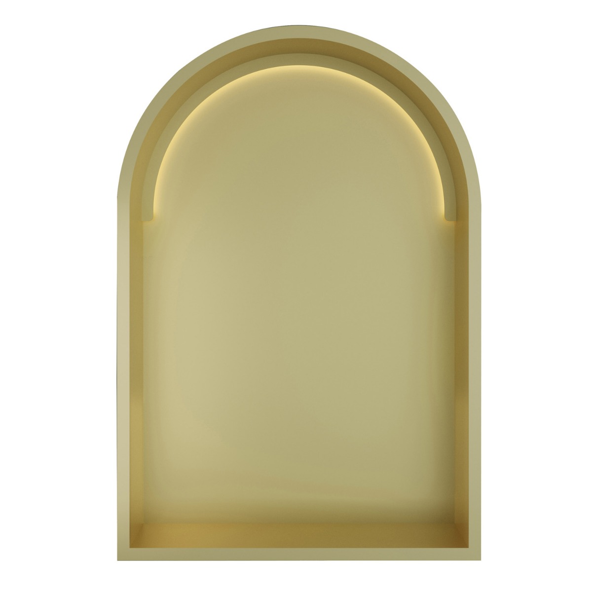 Hotbath &More inbouwnis met verlichting toogmodel 30x45x10cm geborsteld messing PVD