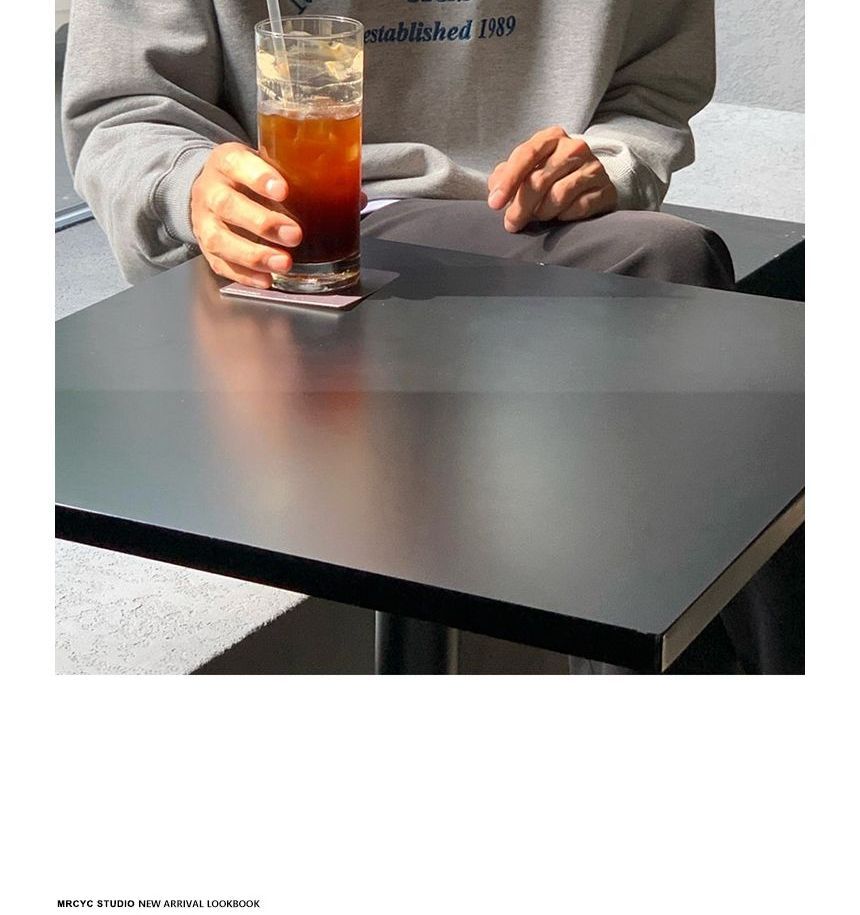 MRCYC - Sweatshirt met lange mouwen, ronde hals en geborduurde letters