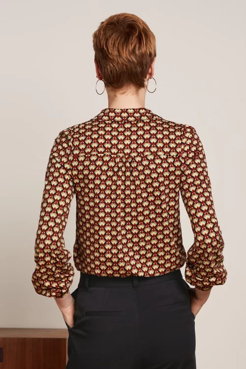 King Louie Maisie Valet blouse in cabernet rood