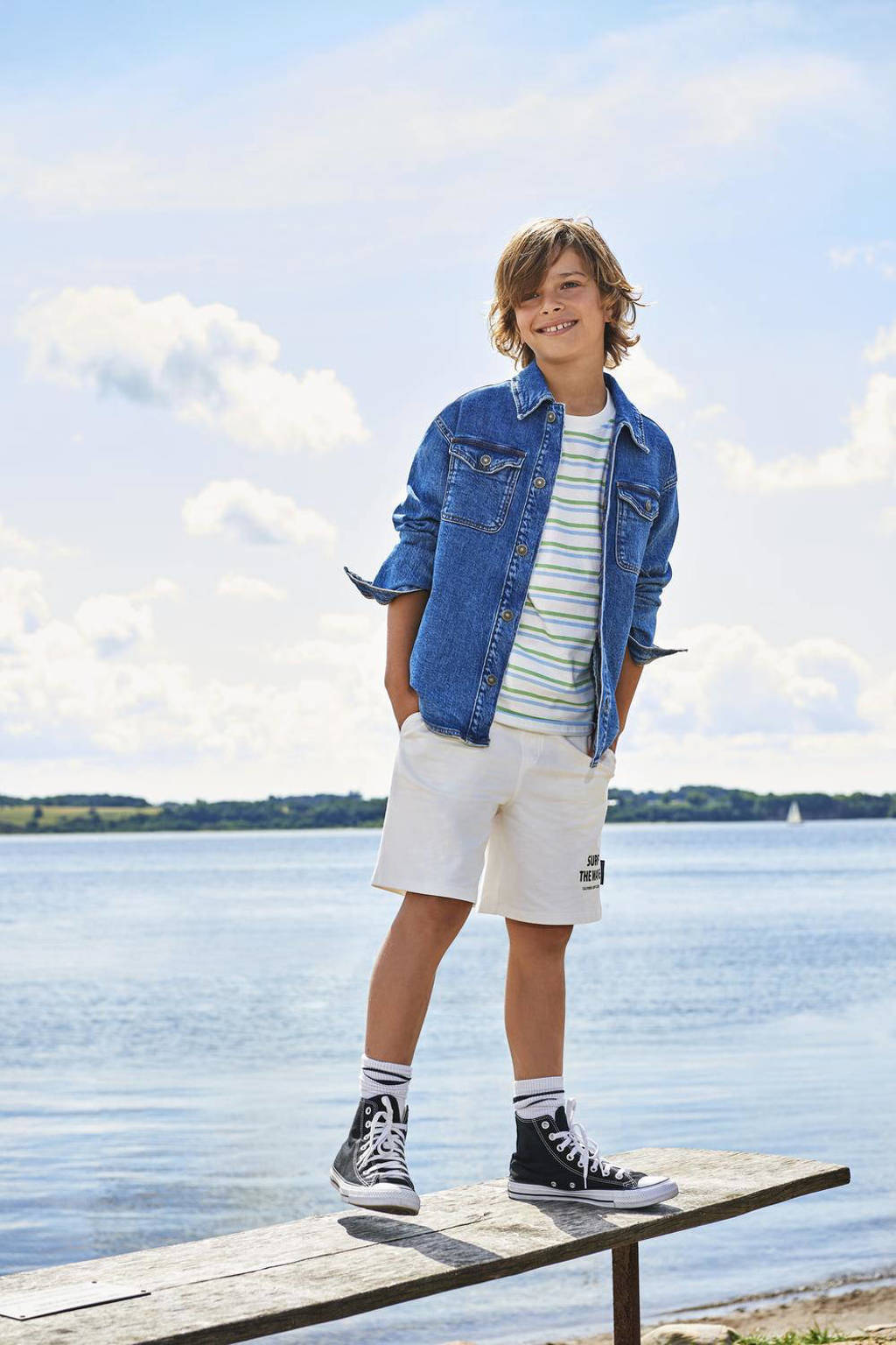 ONLY sweatshort KOBFELIX met tekst wit