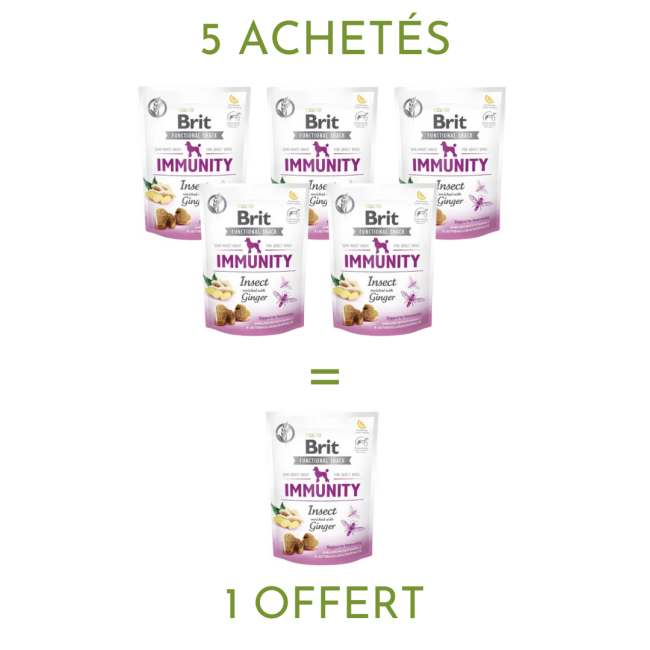 Brit Care Functional Snack Immunity pour système immunitaire des chiens - insectes et gingembre