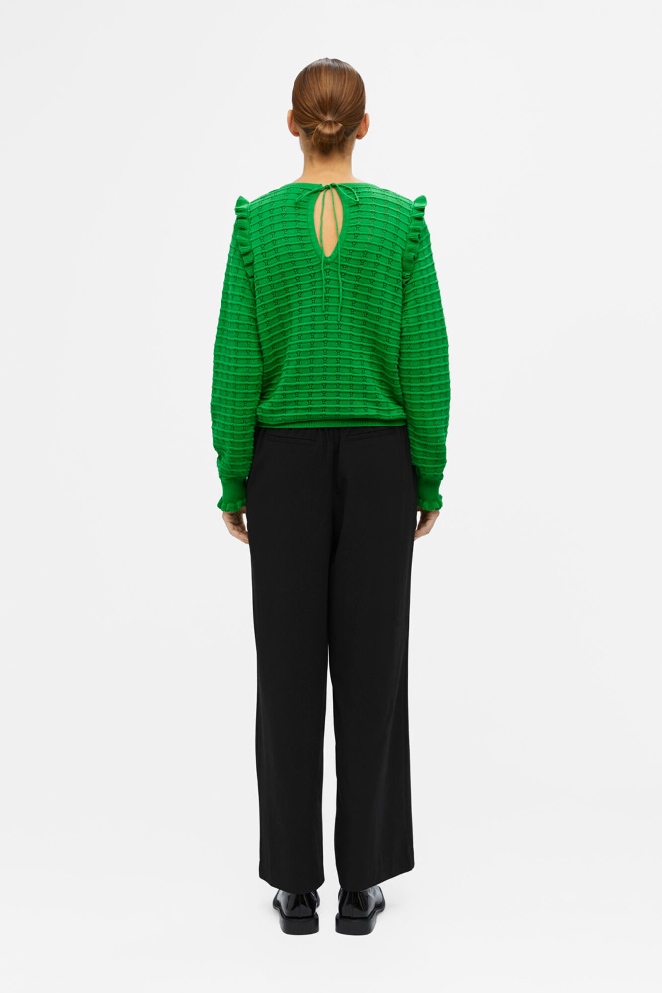 Blusa de malha com babados - Verde