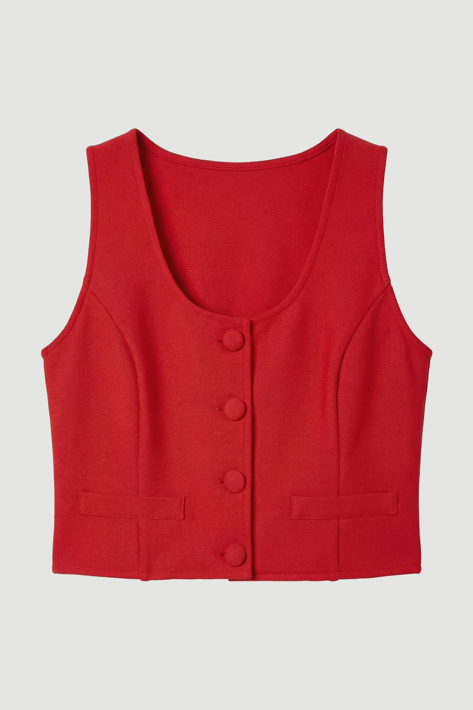 KarenMillen Haut à Encolure Dégagée avec Détails Boutons Bandage