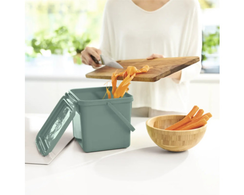 Rotho Bio-afvalbak, kunststof, 5 l, groen
