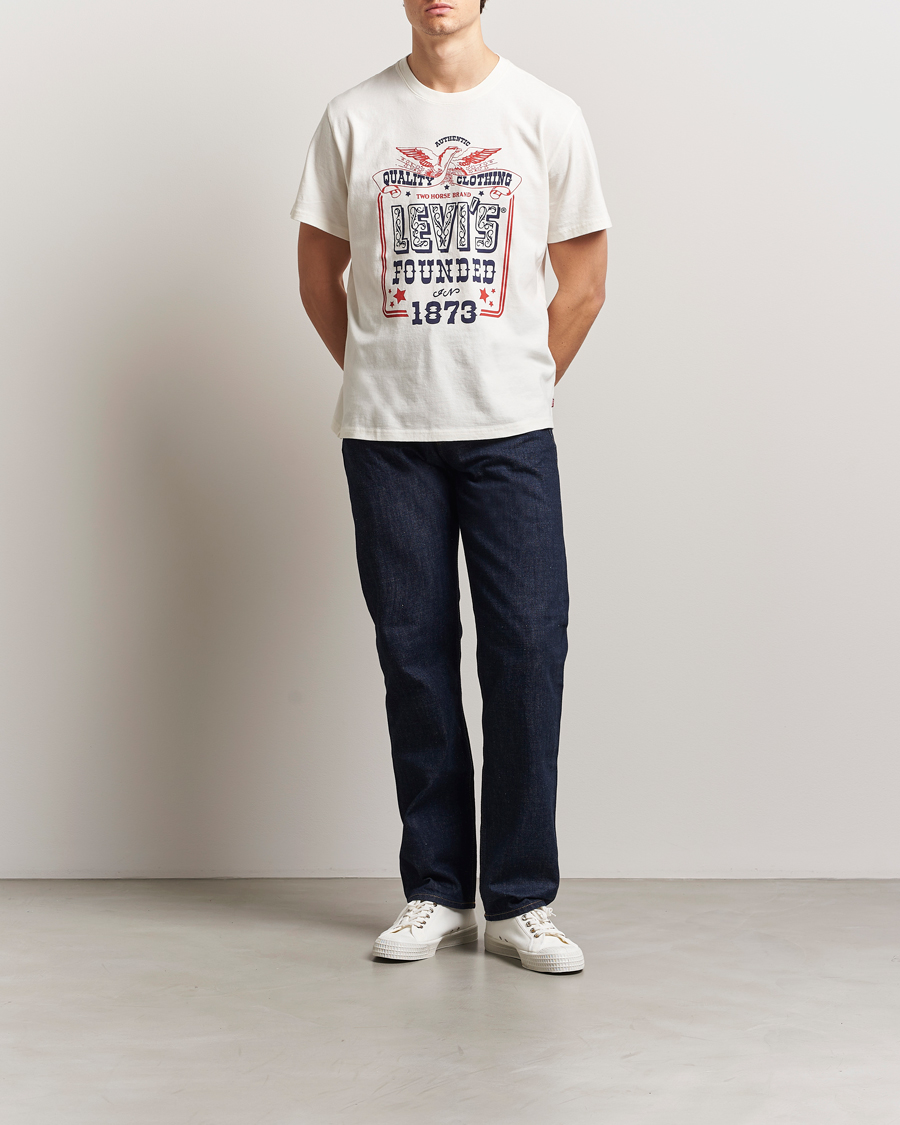 Levi's Relaxed Fit Printed Crew Neck T-Shirt Egret White