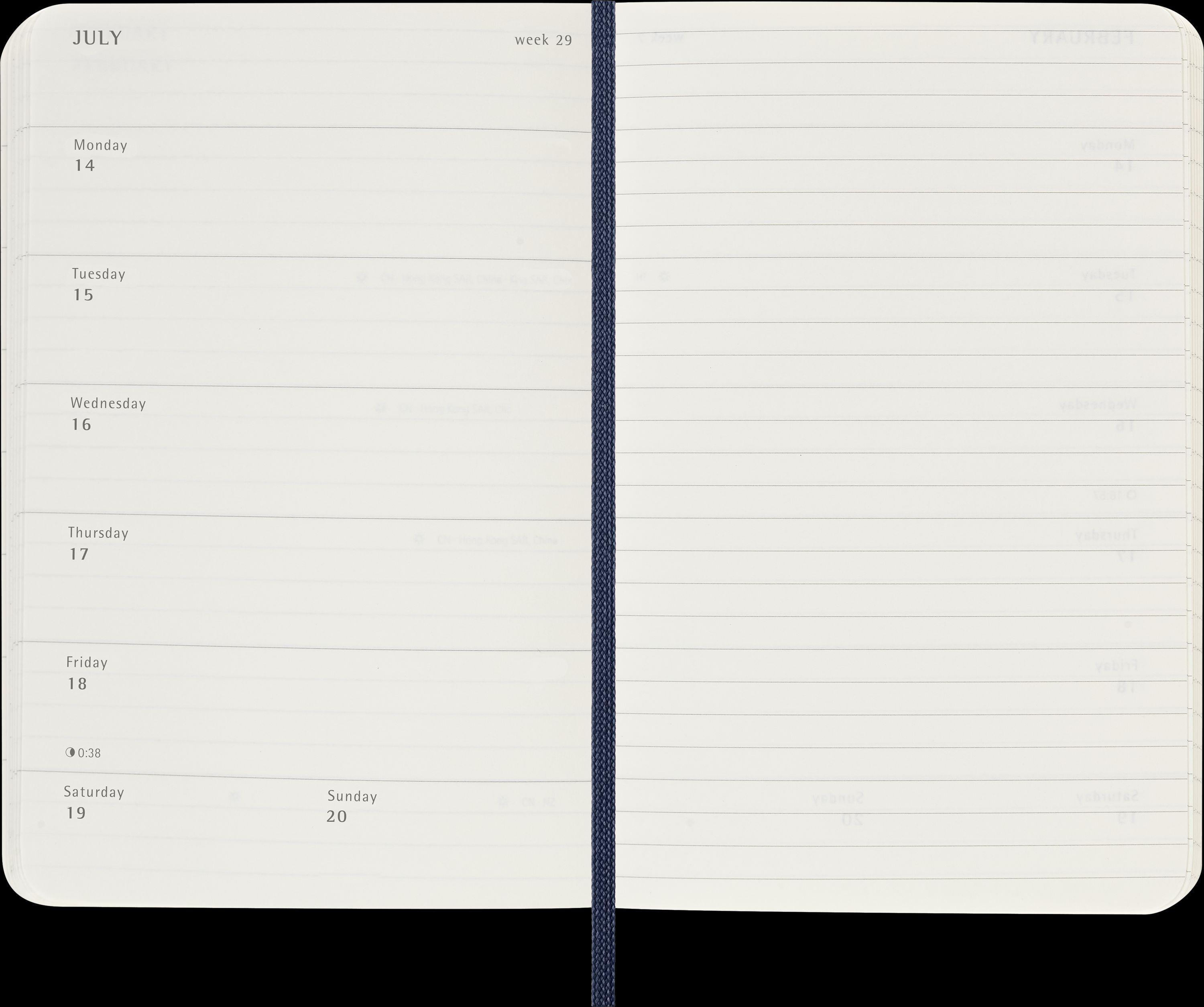 Moleskine 18 Monate Wochen Notizkalender 2024/2025, Pocket/A6