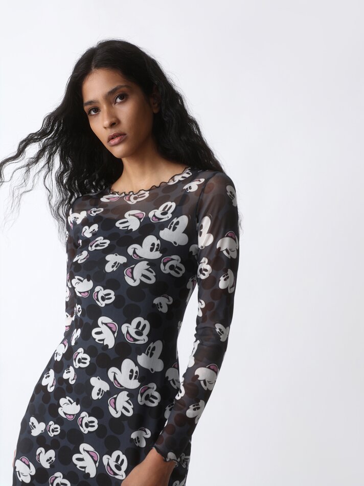 Vestido com estampa do Mickey Mouse ©DS - Preto
