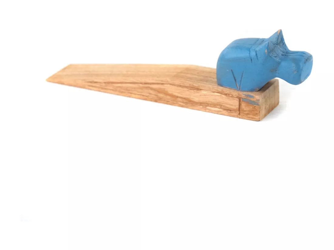CALE-PORTE Coloré Bois de mahogany sculpté, motif animal Coloré