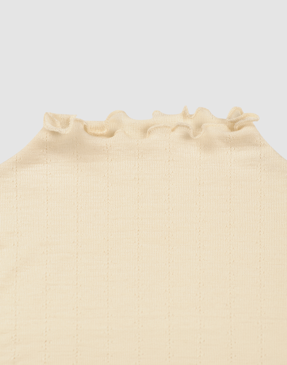 Pointelle shirt met hoge hals van merinowol/zijde voor dames