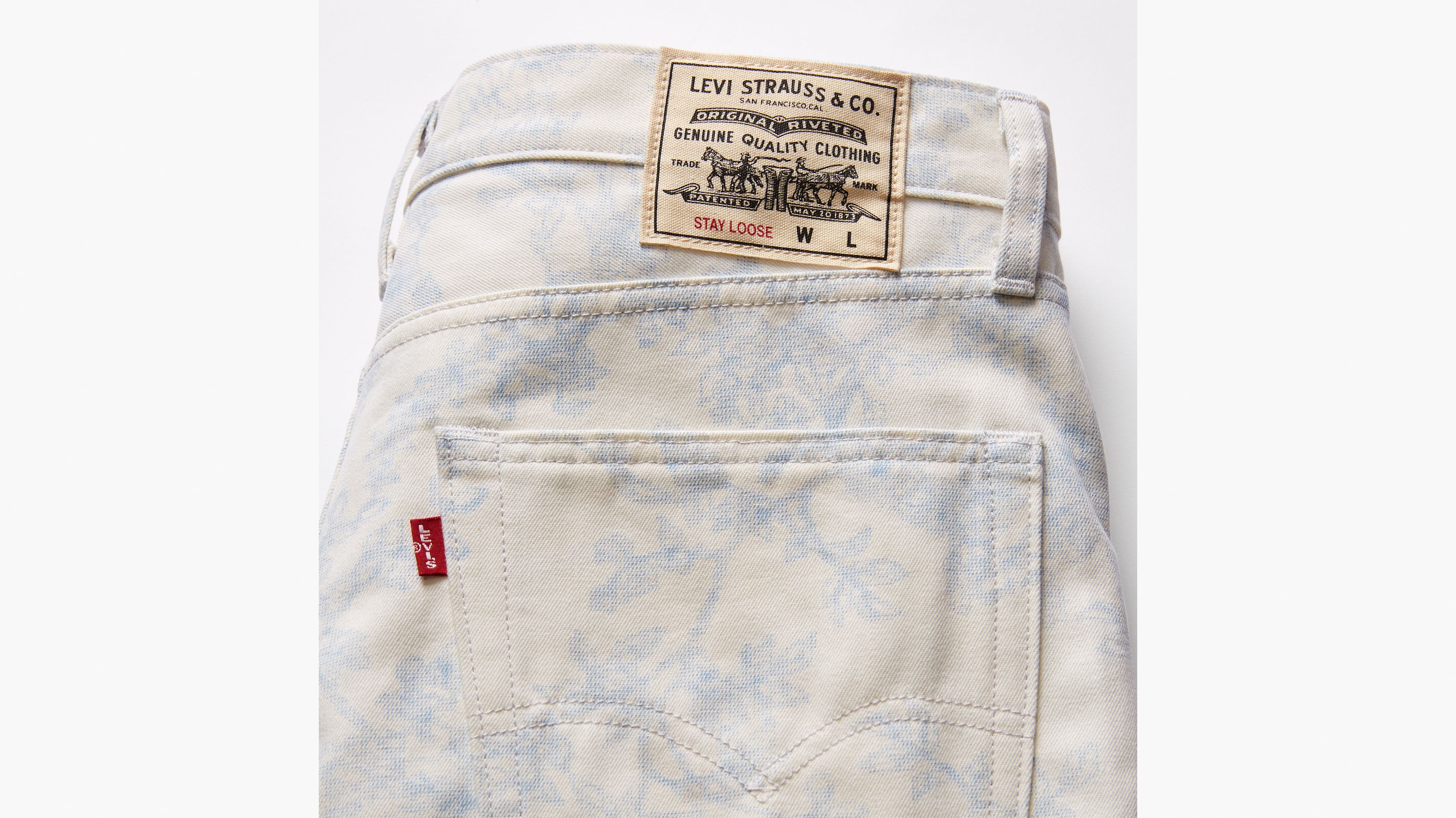 Levi's® WellThread™ pantalon Stay Loose Carpenter - Abstract Indigo Ink - Blanc