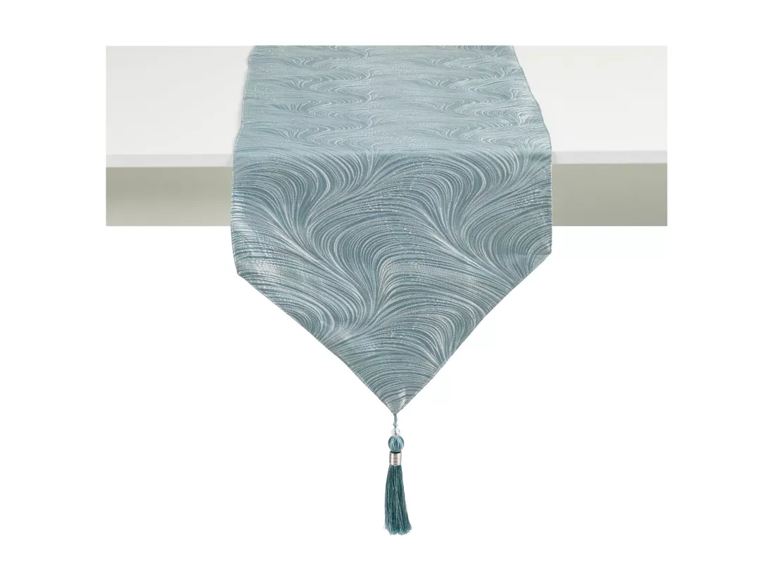 Chemin de table Floah bleu moyen 40 x 180