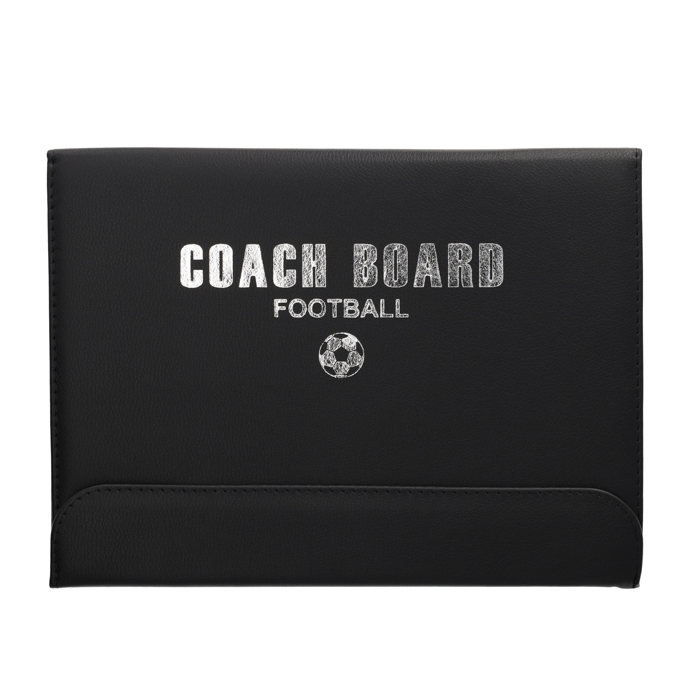 Leder Fussball Taktikmappe Magnetische Sport Tafel Coach Board mit Zubehör - Schwarz