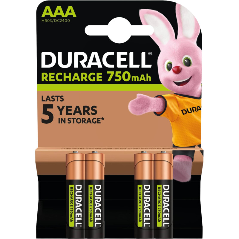 Duracell Rechargeable AAA-batterijen 750 mAh