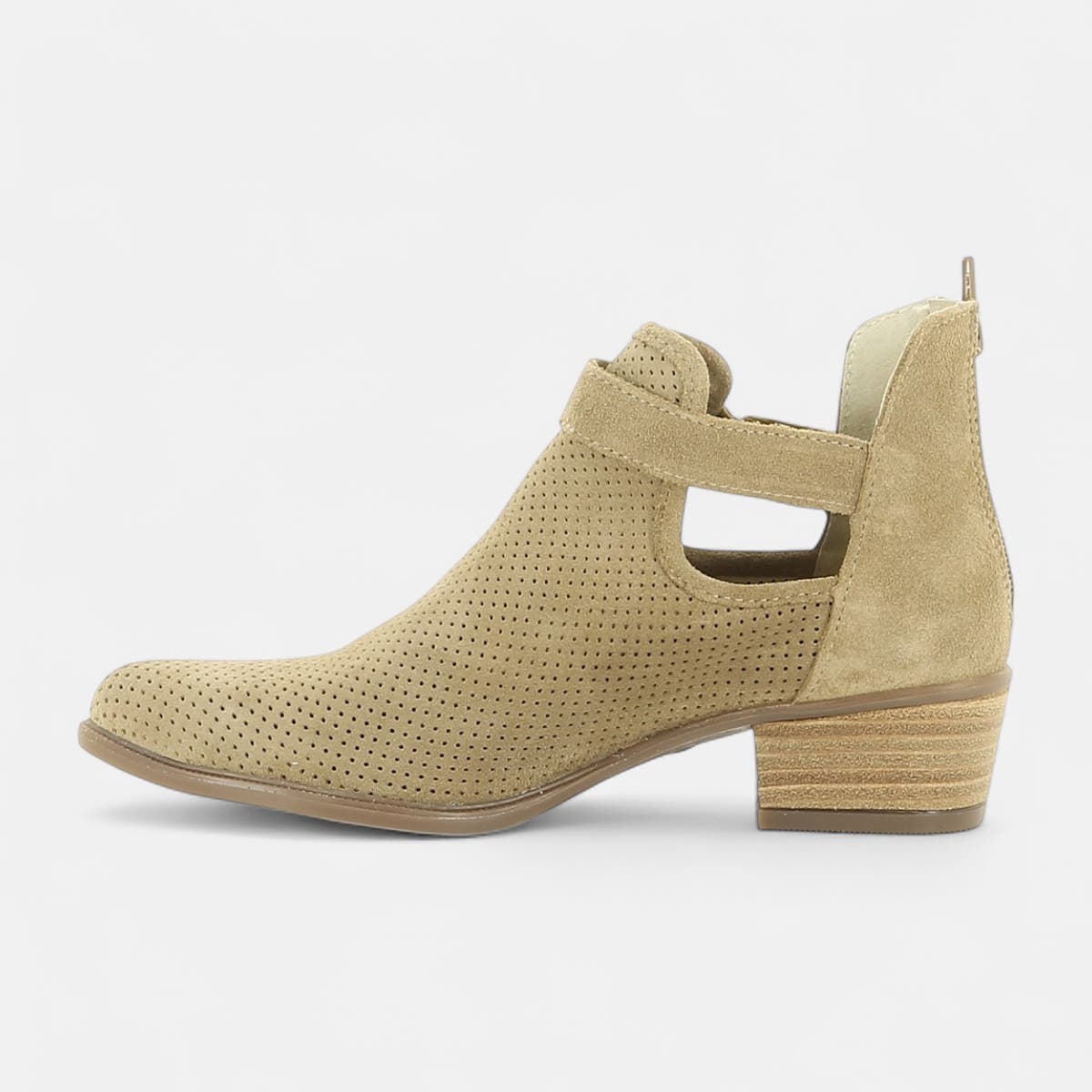 Bottines Femme en cuir taupe