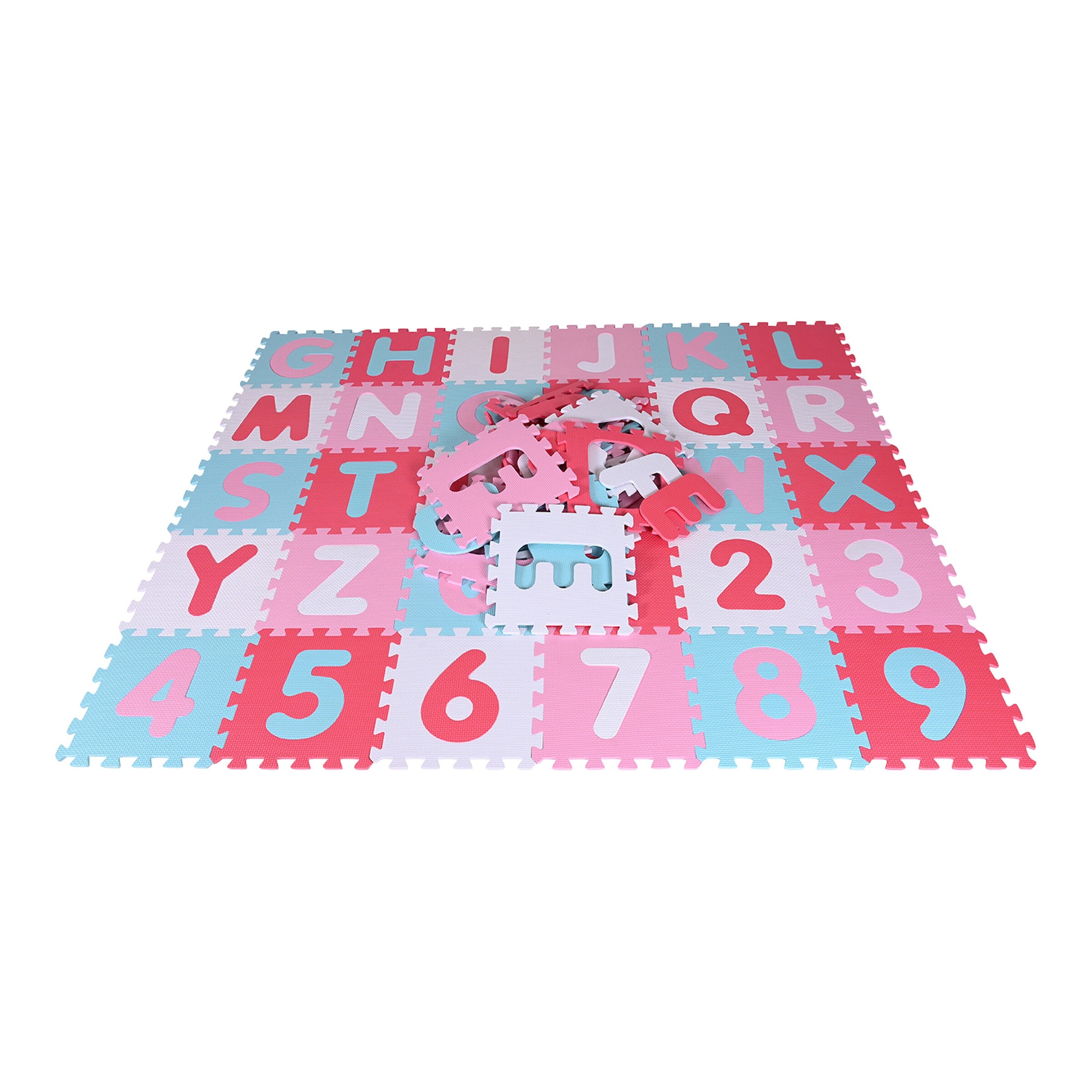 Knorrtoys Puzzlematte Alphabet & Zahlen pink/rosa
