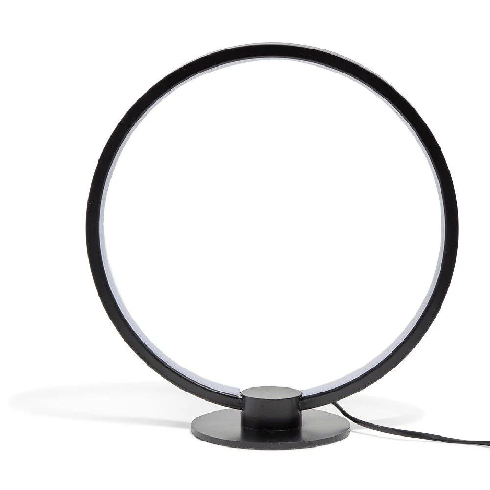 Lampe à poser cercle lumineux noir