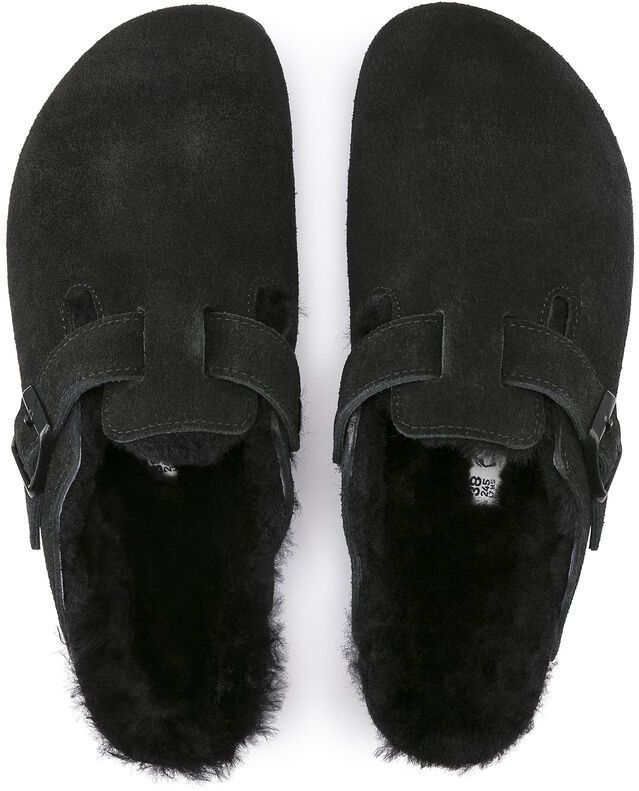 Birkenstock - Boston Shearling - Muiltjes - Zwart - Suède