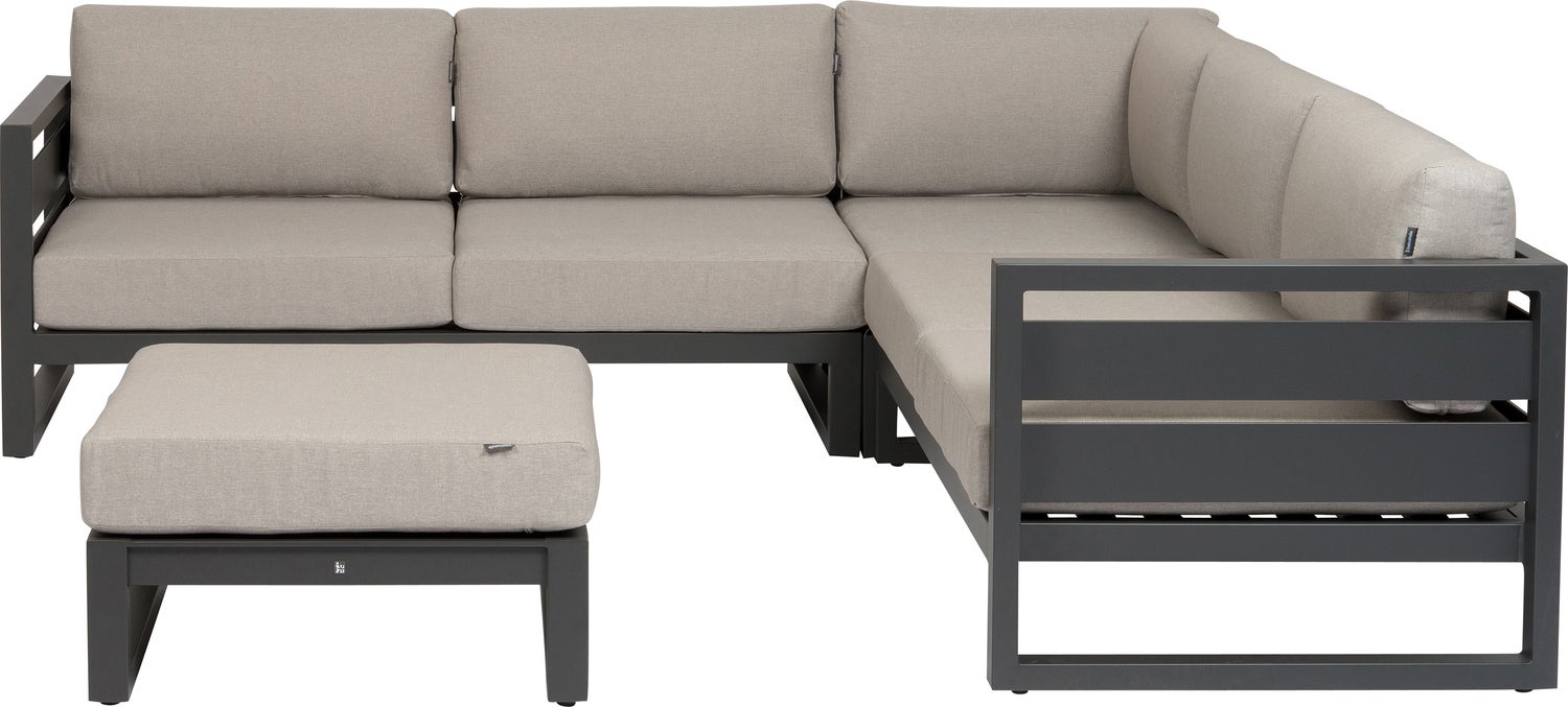 Intratuin 4-zits loungeset met hocker Norma antraciet