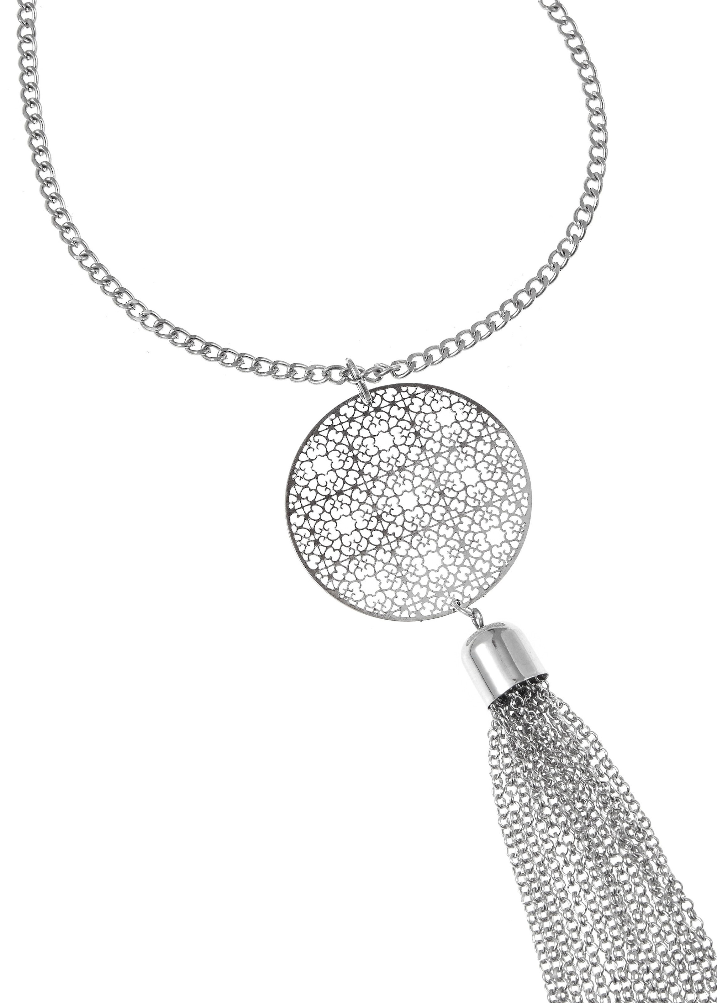 LASCANA Lange Kette »Halskette mit Traumfänger Anhänger« mit Ornament und Tassel, Kette mit Anhänger, Halsschmuck