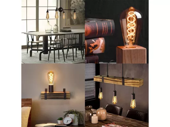 NETTLIFE 3x ampoule LED E27 lampe vintage ST64 rétro ampoule blanc chaud 4W ampoule à filament 2200K