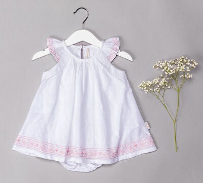 Petite Chérie Atelier Vere Kjole, White/Pink