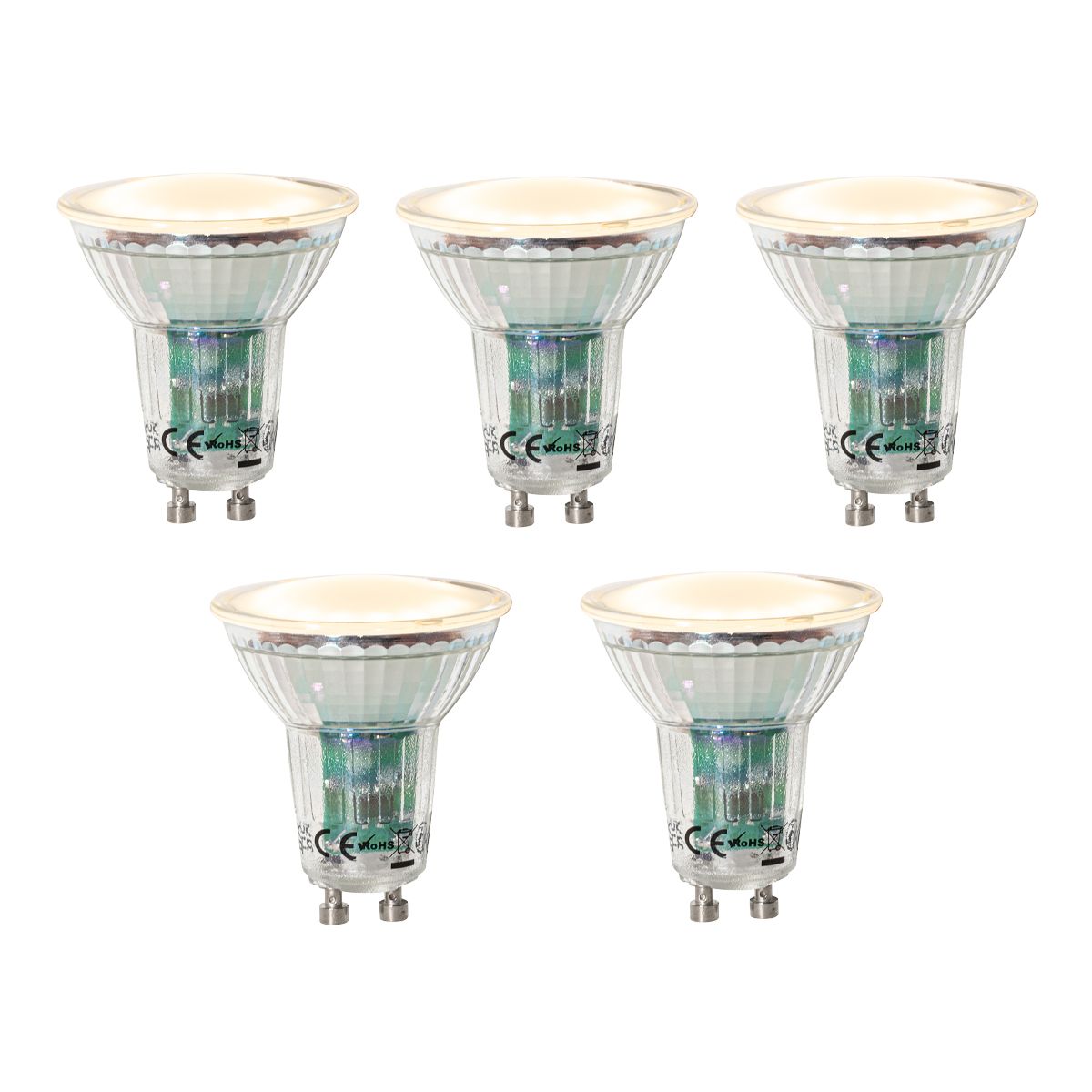 Set van 5 GU10 dimbare LED lamp schemersensor 3W 200 lm 2200K