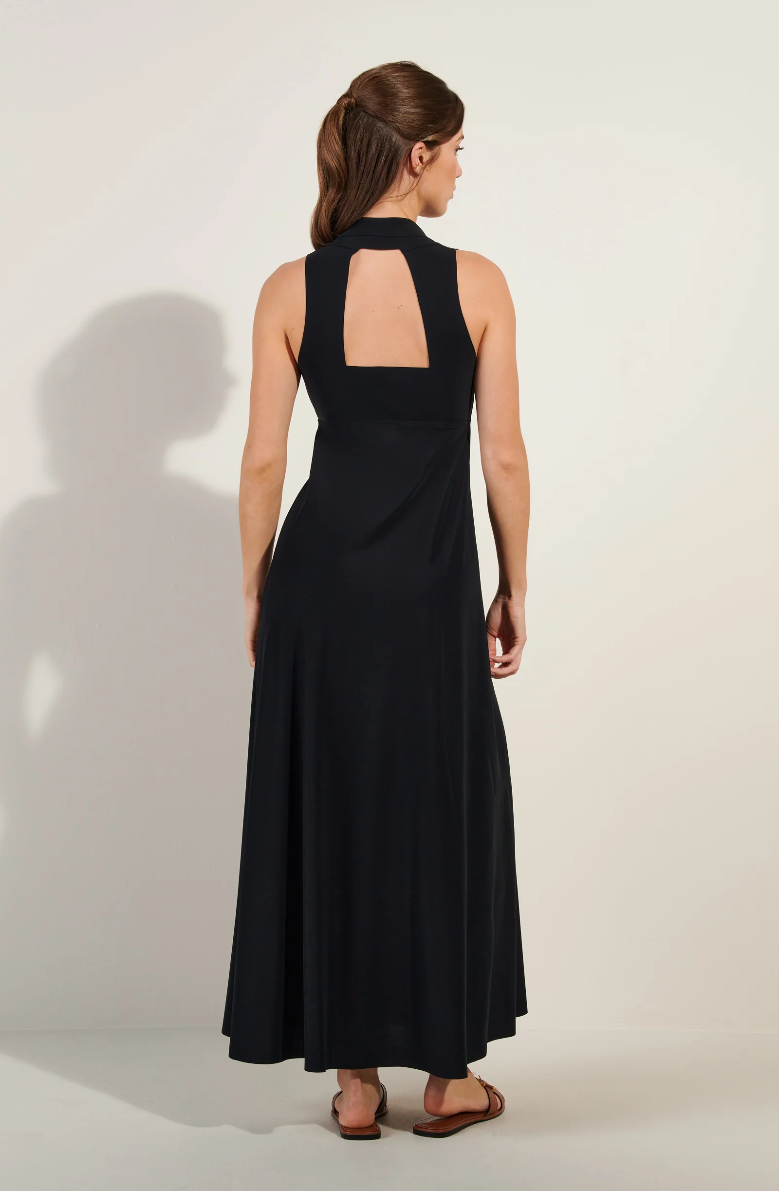 rova Robe longue noire à dos ouvert Noir