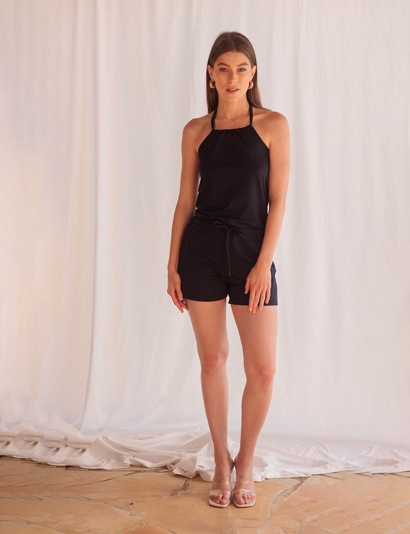 HBT WAFFLE  | KYLIE COMBI SHORT NOIRE