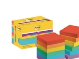 Post-it® Super Sticky Notes Playful 47,6 x 47,6 mm - (12 stk.)
