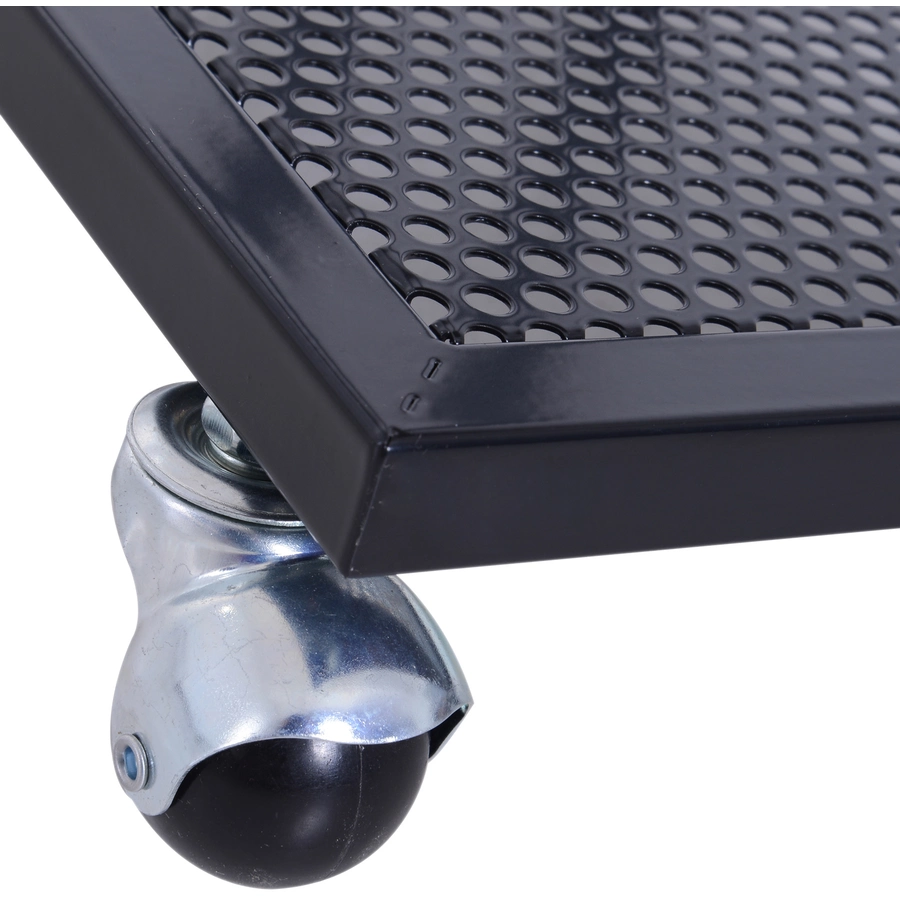 HOMCOM Rollbarer Beistelltisch in C-Form schwarz