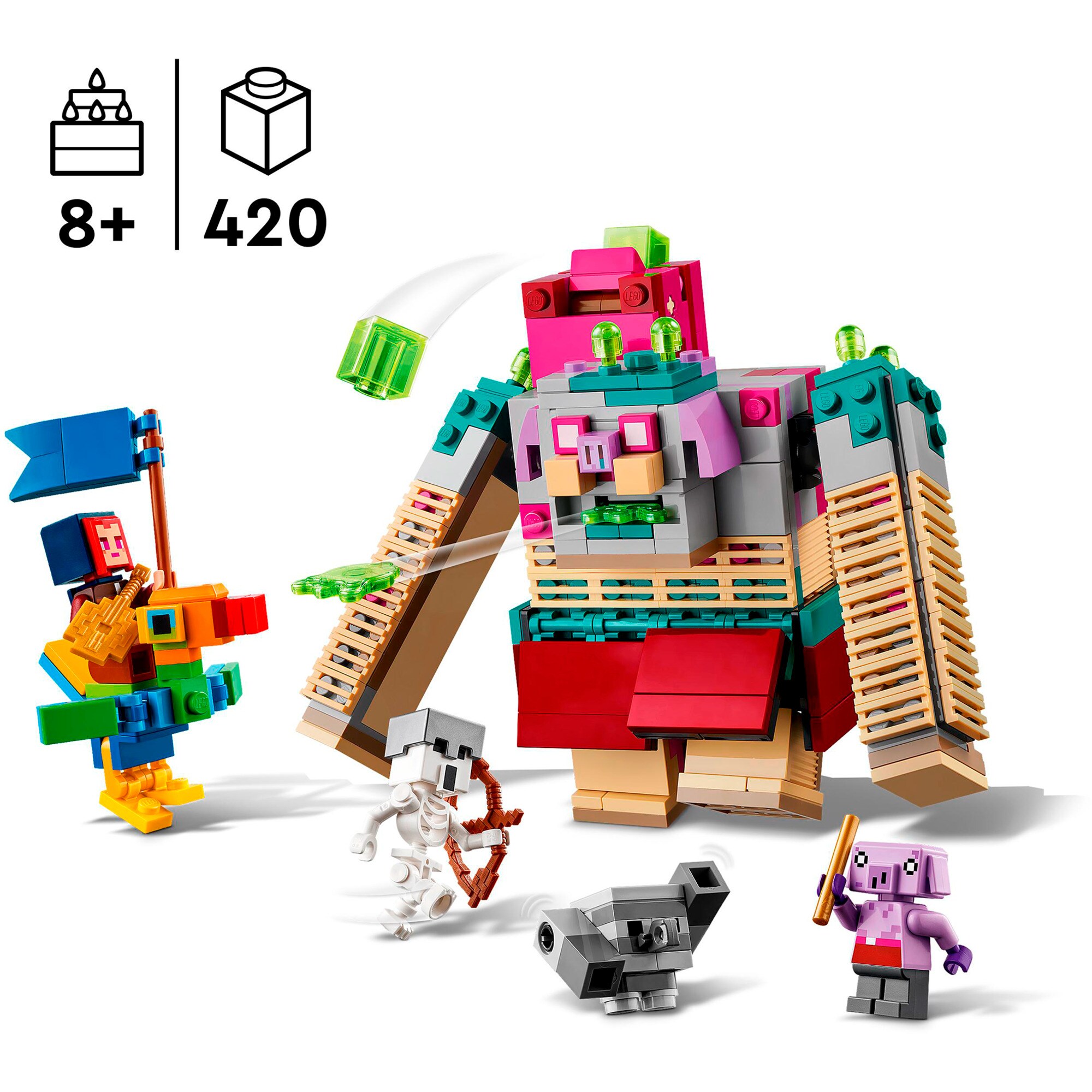 LEGO Konstruktionsspielzeug Minecraft Showdown mit dem Verschlinger