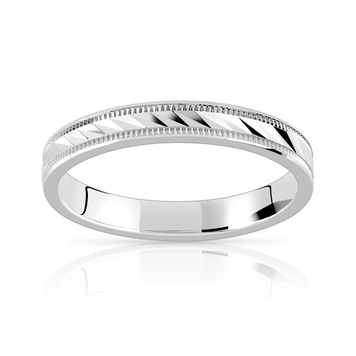 Alliance argent 925 diamanté 3 mm