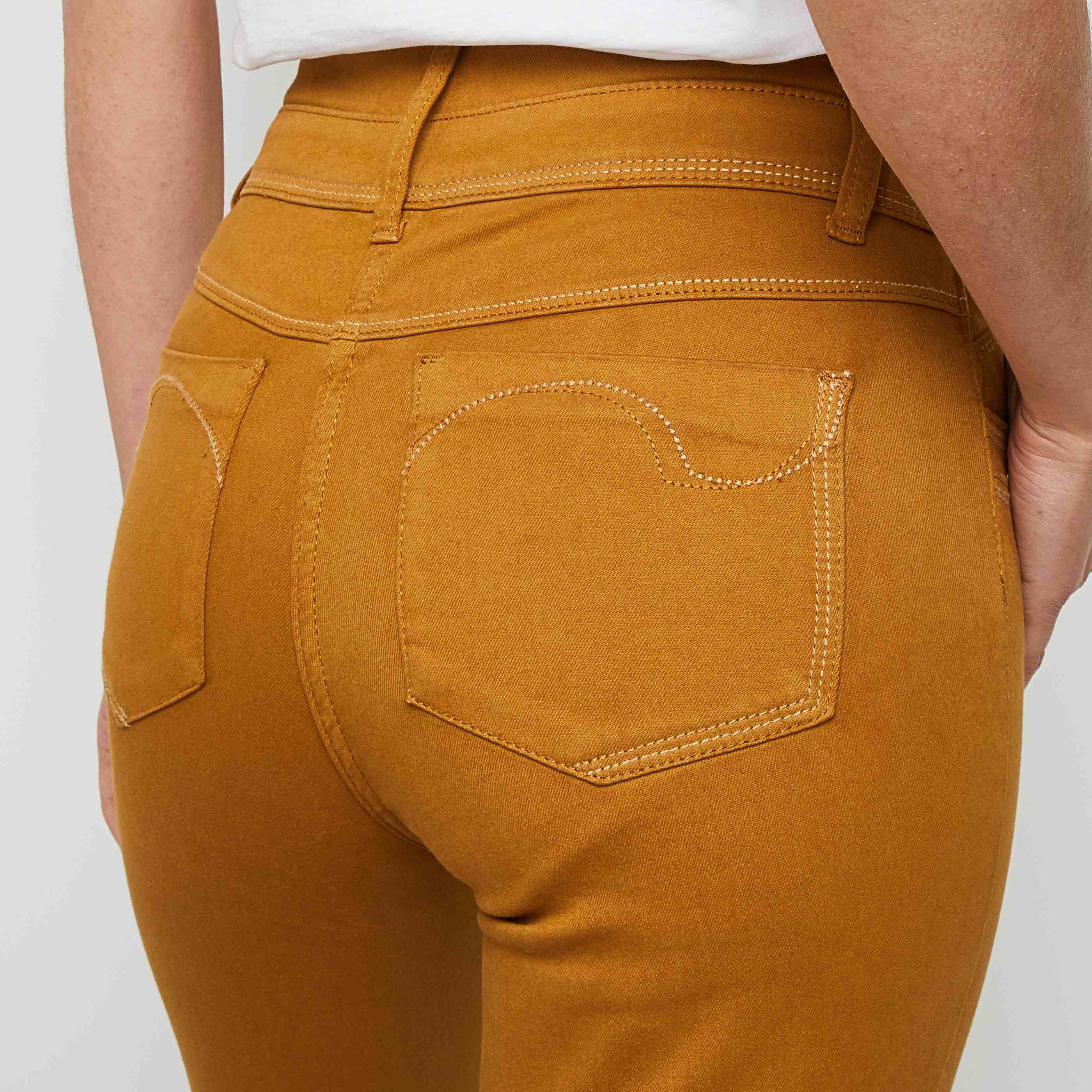 Denim couleur taille haute FIGARI femme - CURRY